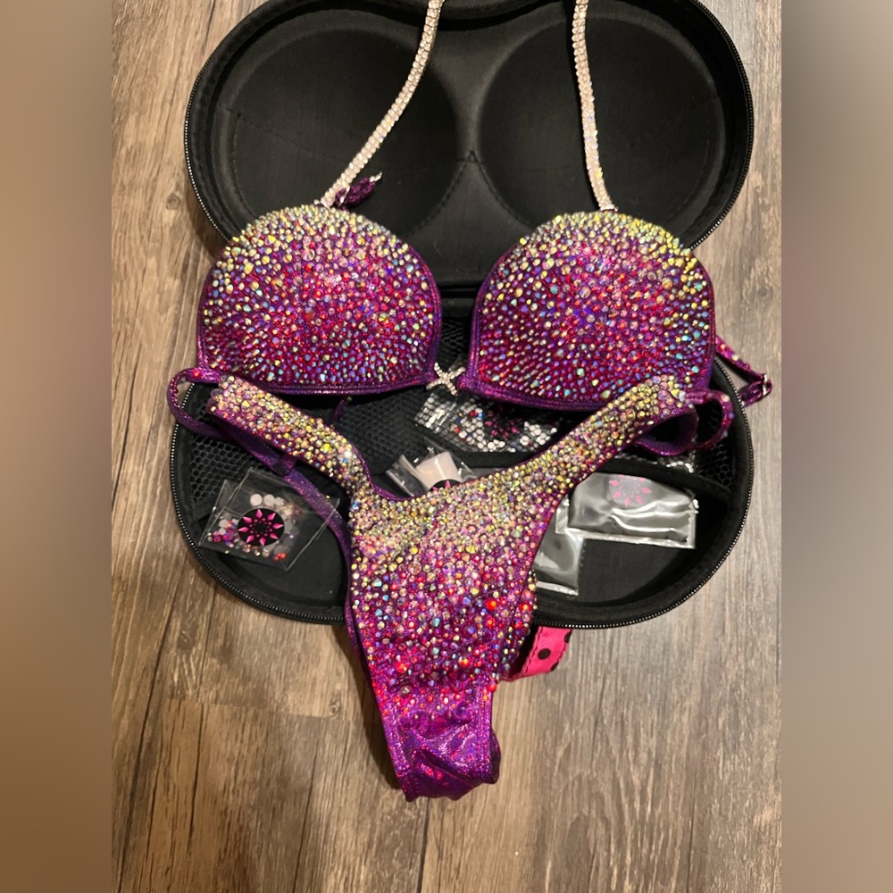 Figure suit, purple ish pink, top b-c cup bottoms small